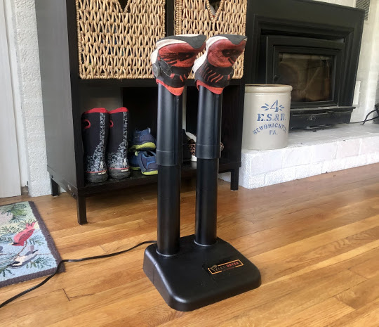 Peet boot dryer with sneakers on it